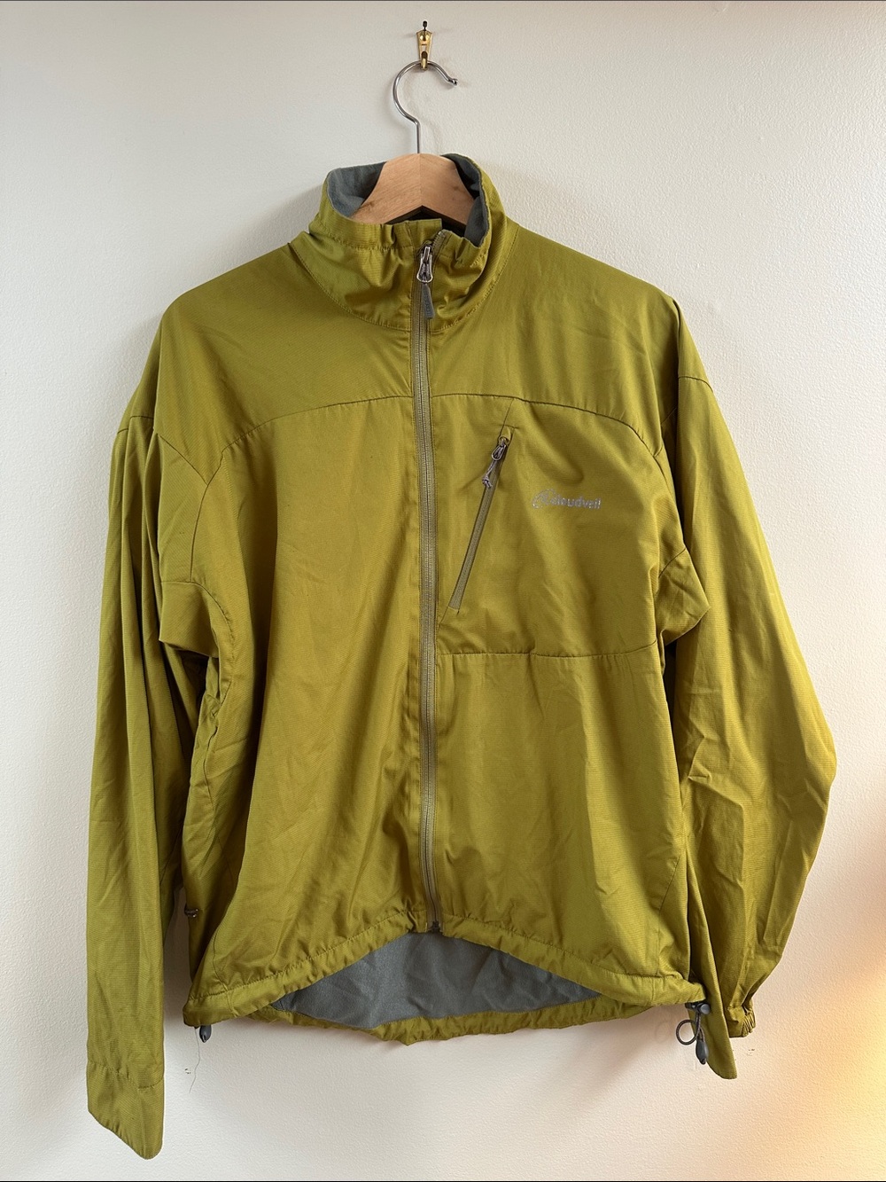 Cloudveil Lightweight Men's Chartreuse Wind Jacket with Zip Chest Pocket